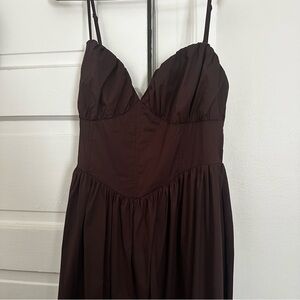 House of CB Style Brown Spaghetti Strap Dress Large